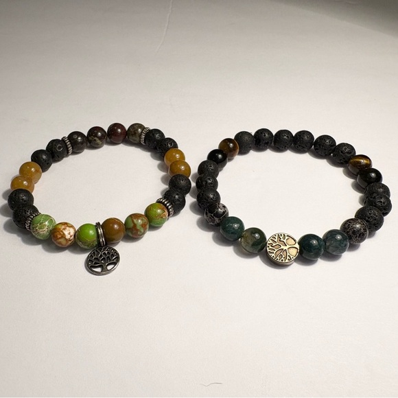 Elegant Beaded Bracelet Set with Tree Charms, great to share with a friend! - Picture 5 of 7